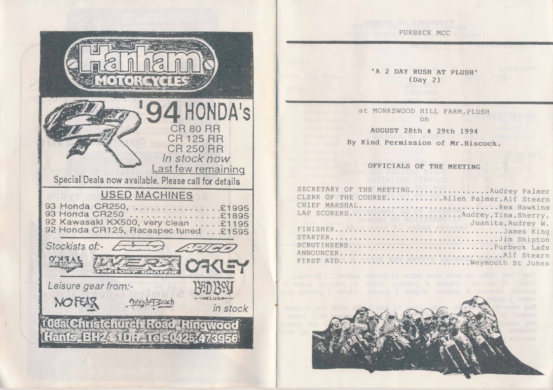 Event programme page