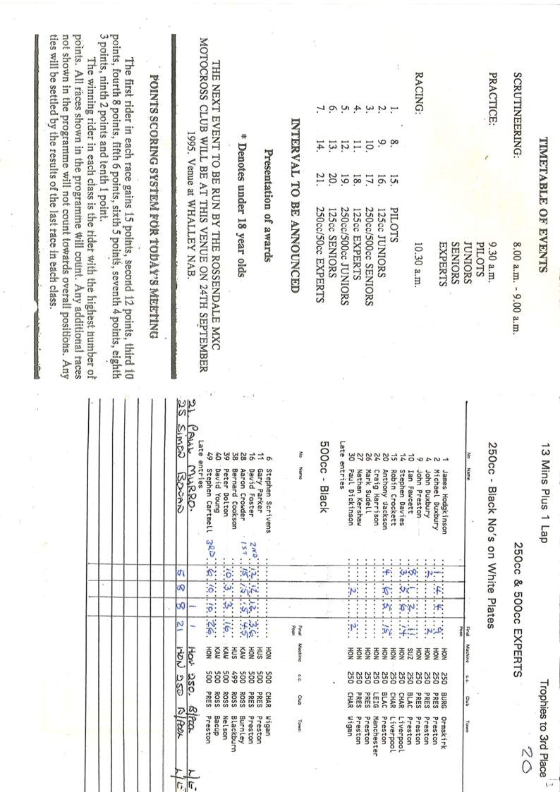 Event programme page