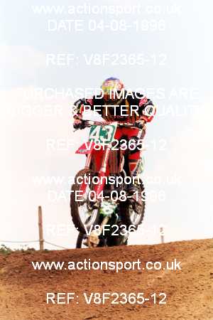 Photo: V8F2365-12 ActionSport Photography 04/08/1996 AMCA Gloucester MXC - Haresfield _7_250Seniors #43