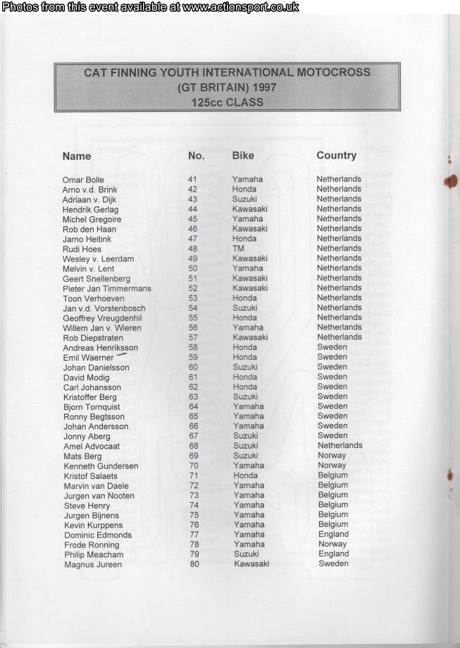 Event programme page