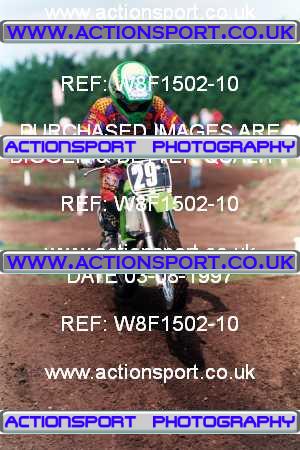 Photo: W8F1502-10 ActionSport Photography 3,4/08/1997 ACU BYMX Cambridge Junior SC Cat Finning Youth International - Mildenhall  _4_60s #29