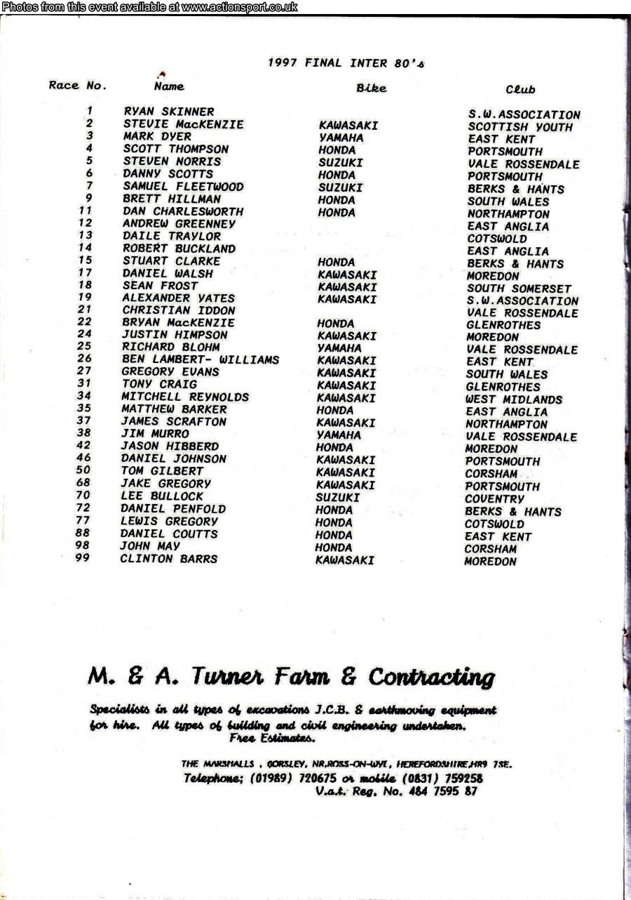 Event programme page