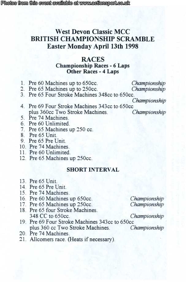 Event programme page