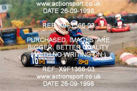 Photo: X9F1366-03 ActionSport Photography 26/09/1998 Camberley Kart Club 25th Roy Mortara Meeting - Blackbushe  _1_JuniorTKM #16