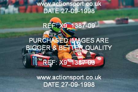 Photo: X9_1387-09 ActionSport Photography 27/09/1998 Manchester & Buxton Kart Club GOLD CUP - Three Sisters  _2_JuniorTKM #78
