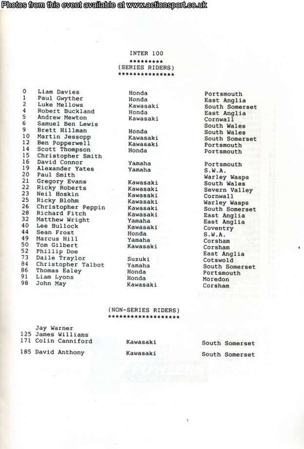 Event programme page