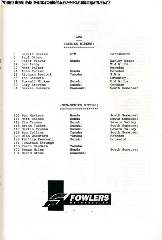 Event programme page