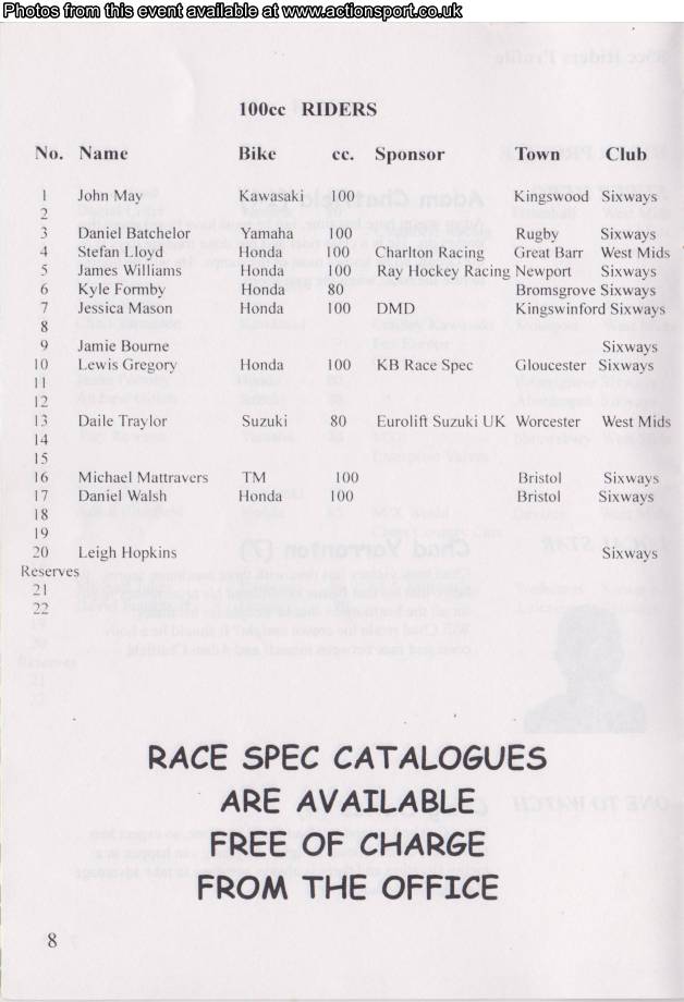 Event programme page