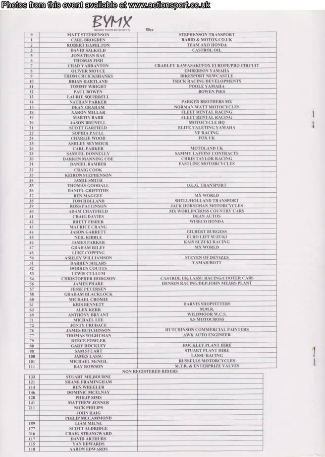 Event programme page