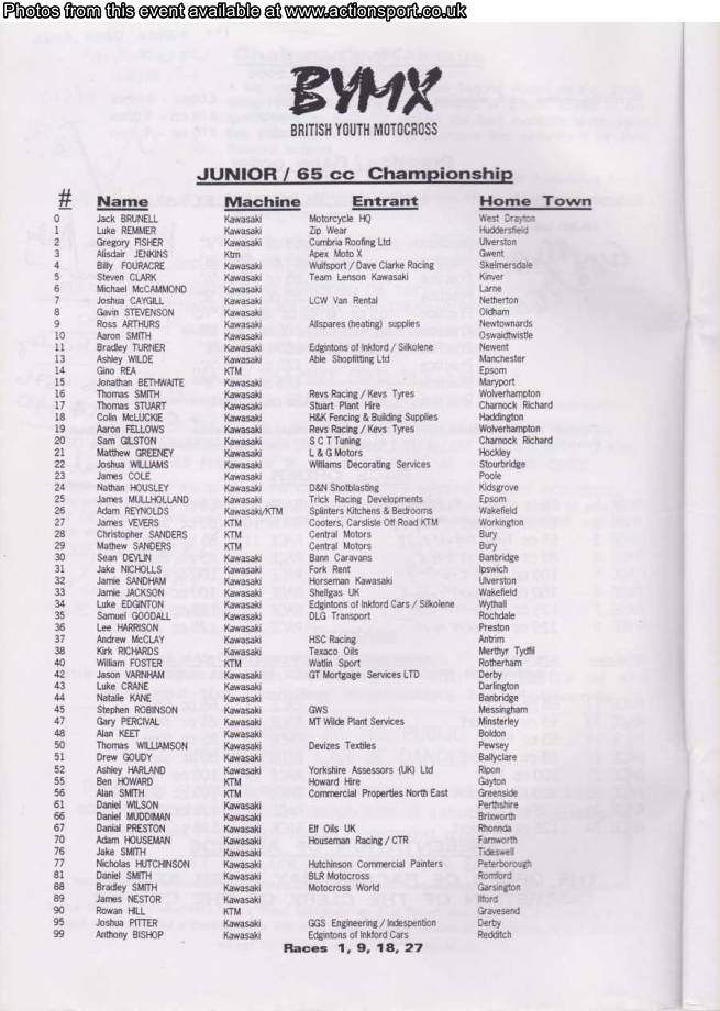 Event programme page