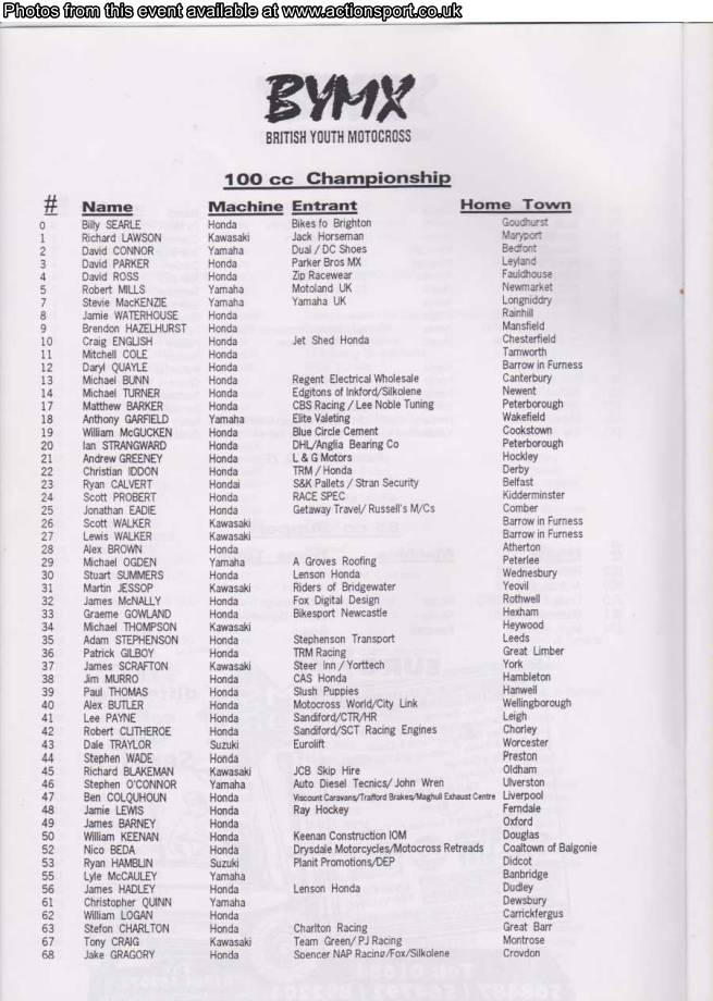 Event programme page
