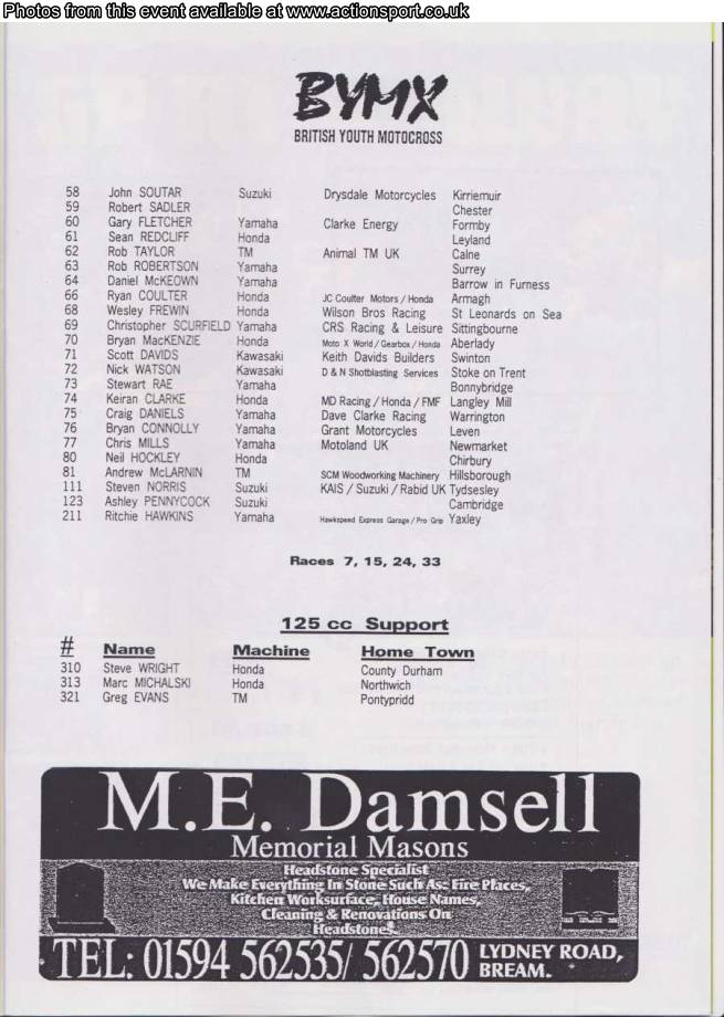 Event programme page