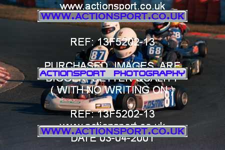 Photo: 13F5202-13 ActionSport Photography 04/03/2001 Super 1 Kart Championship [Senior TKM & Rotax] - Three Sisters, Wigan _2_Rotax #87