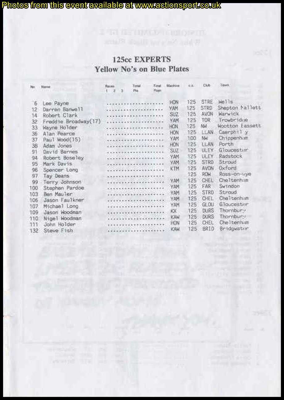 Event programme page