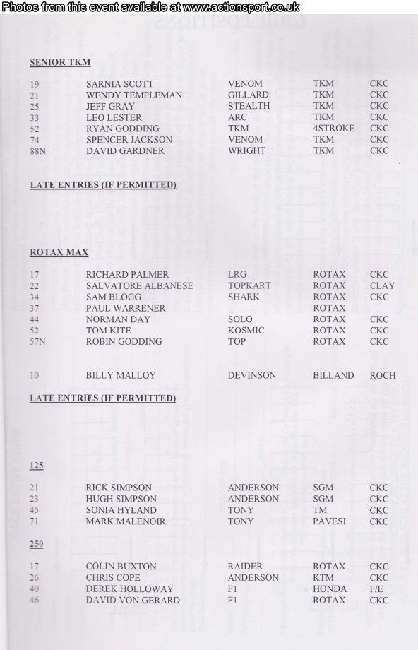 Event programme page
