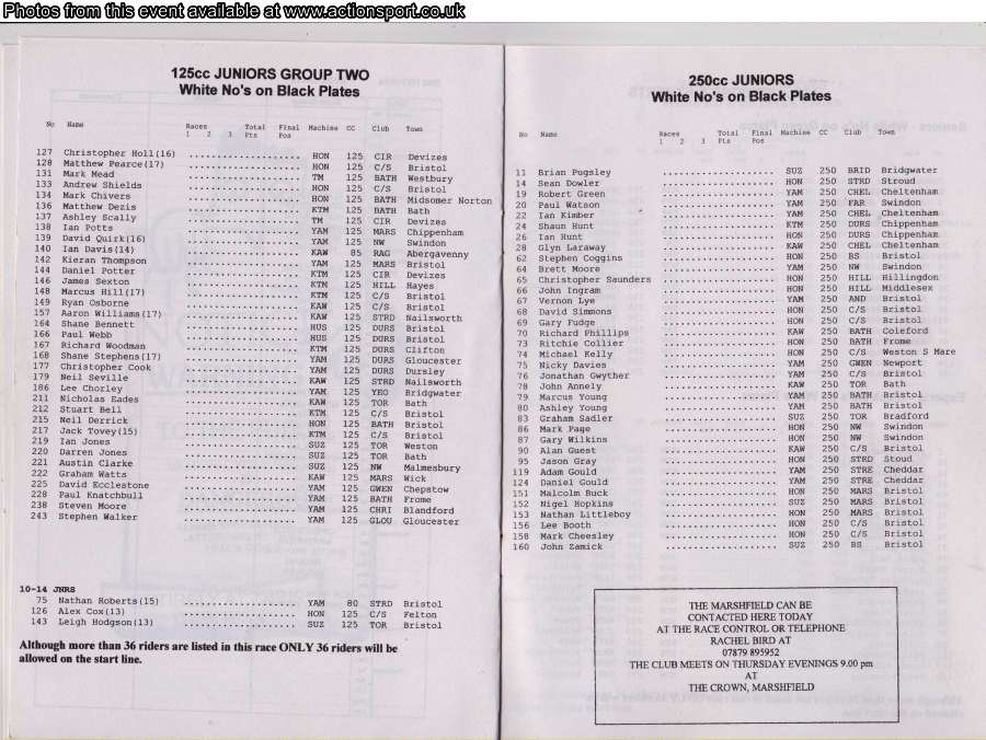 Event programme page