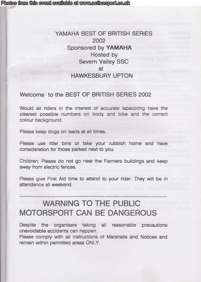 Event programme page