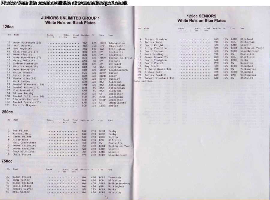 Event programme page