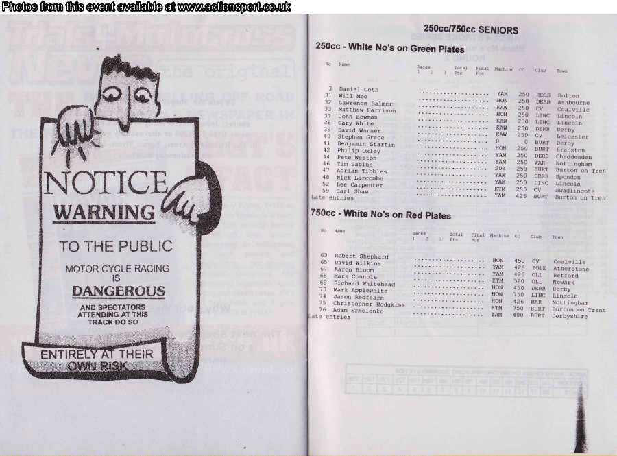 Event programme page