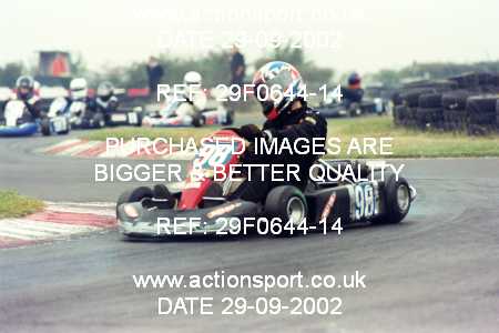 Photo: 29F0644-14 ActionSport Photography 29/09/2002 NKRA Kart Finals - Fulbeck  _8_JuniorTKM #98