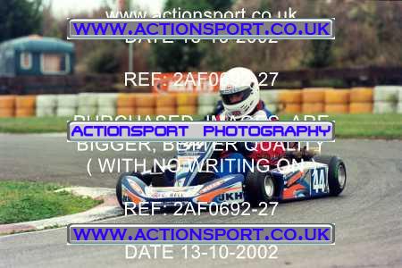Photo: 2AF0692-27 ActionSport Photography 13/10/2002 Hunts Kart Club - Kimbolton  _1_JuniorTKM #44