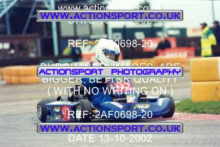 Photo: 2AF0698-20 ActionSport Photography 13/10/2002 Hunts Kart Club - Kimbolton  _5_SeniorTKM #92