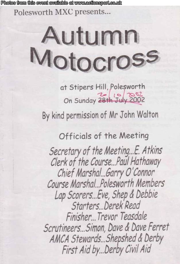 Event programme page