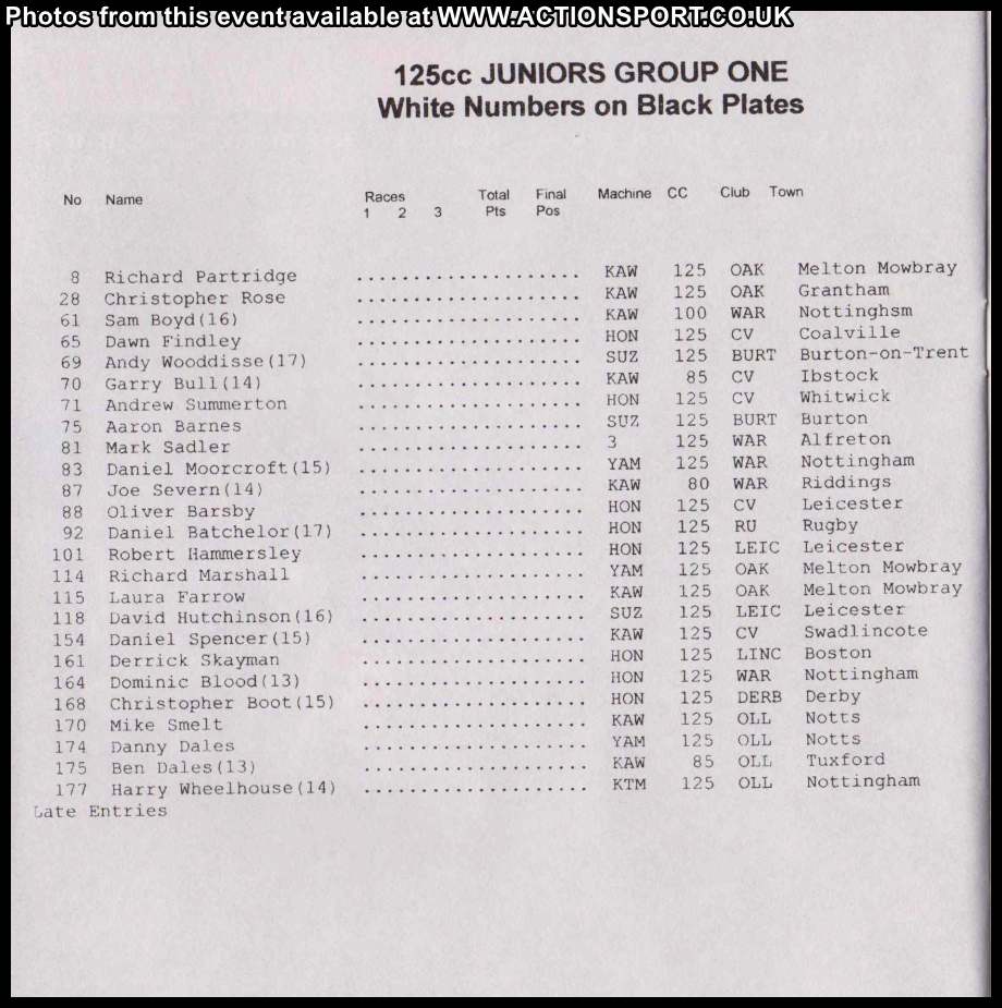 Event programme page
