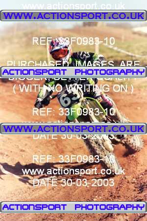 Photo: 33F0983-10 ActionSport Photography 30/03/2003 Warley Wasps SSC - Sherwood Forest _1_AMX #63