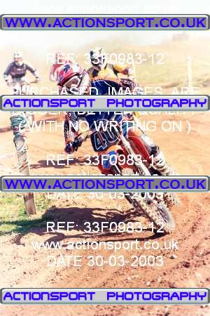 Photo: 33F0983-12 ActionSport Photography 30/03/2003 Warley Wasps SSC - Sherwood Forest _1_AMX #40