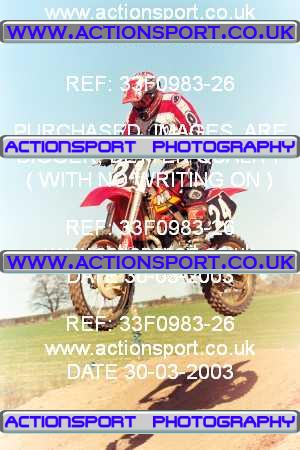 Photo: 33F0983-26 ActionSport Photography 30/03/2003 Warley Wasps SSC - Sherwood Forest _1_AMX #24