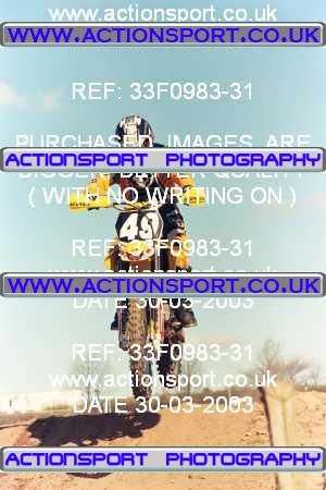 Photo: 33F0983-31 ActionSport Photography 30/03/2003 Warley Wasps SSC - Sherwood Forest _1_AMX #49