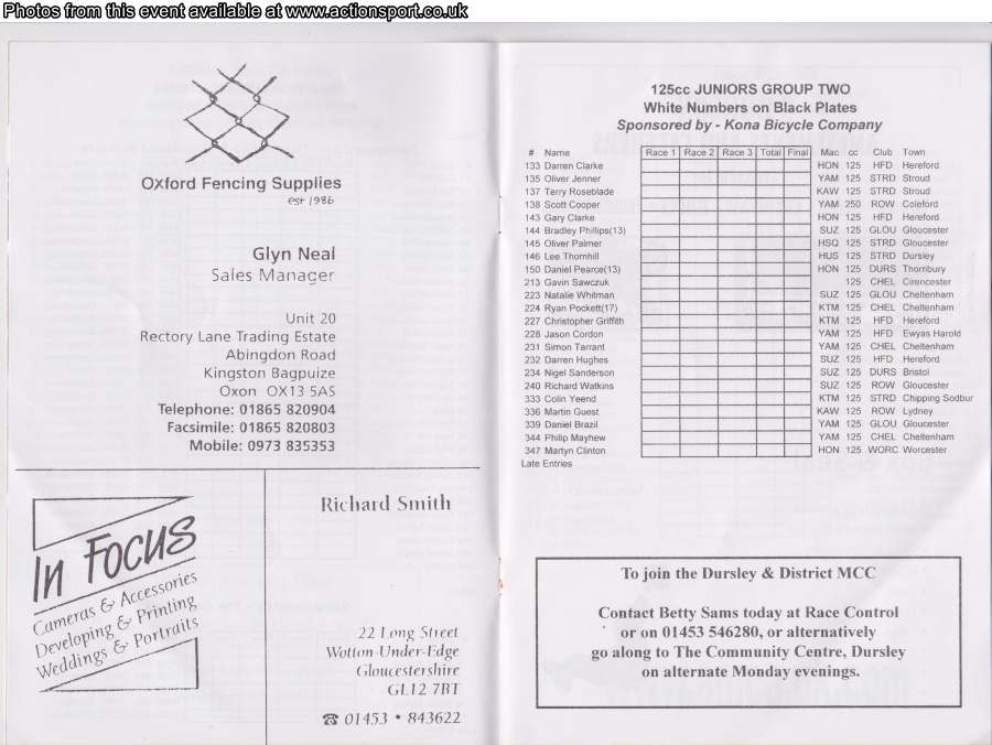 Event programme page