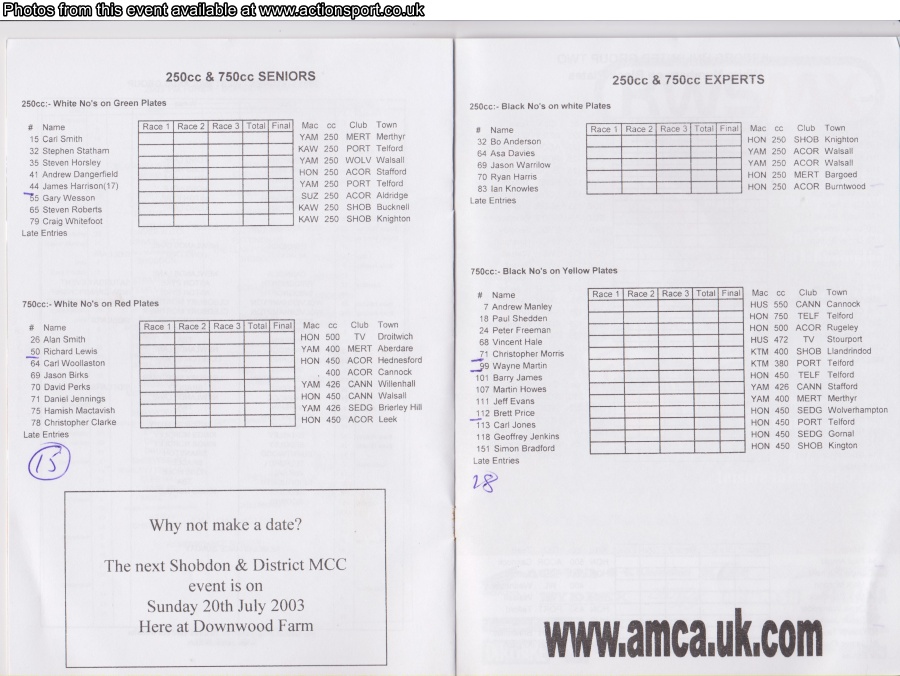 Event programme page