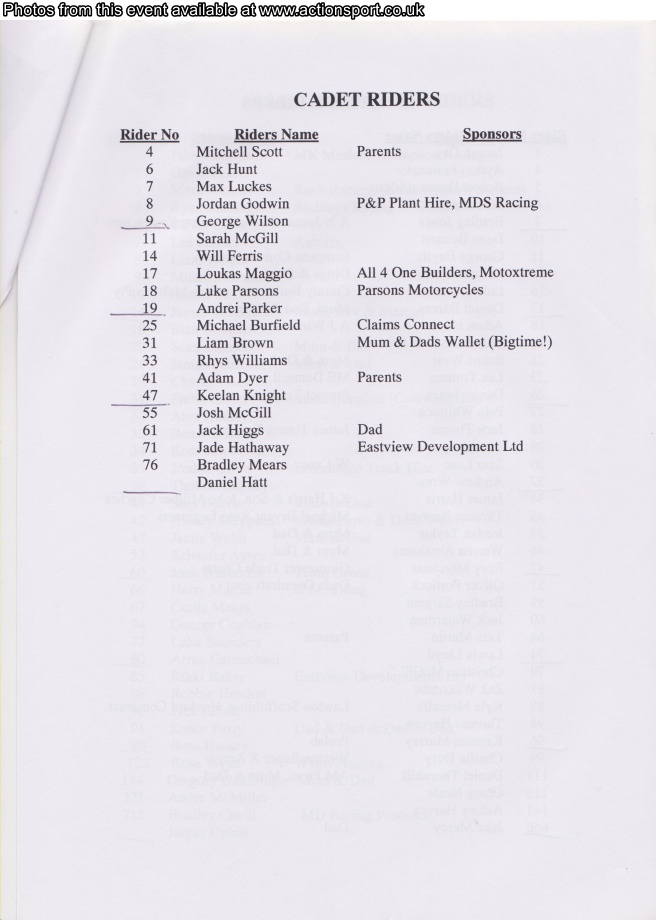 Event programme page