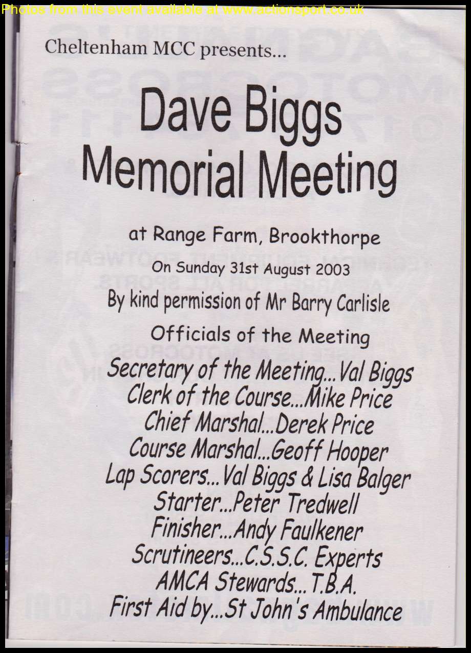 Event programme page