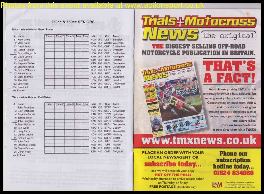 Event programme page