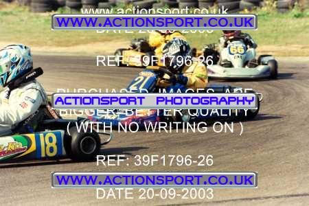 Photo: 39F1796-26 ActionSport Photography 20/09/2003 F6 Karting - Bayford Meadow _8_JuniorTKM4Stroke-JuniorBiland #21