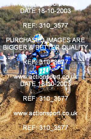 Photo: 310_3577 ActionSport Photography 18,19/10/2003 Weston Beach Race  _1_QuadsAndSidecars #224