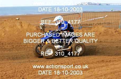 Photo: 310_4177 ActionSport Photography 18,19/10/2003 Weston Beach Race  _1_QuadsAndSidecars #9002