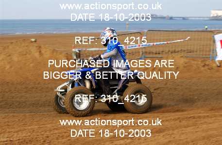 Photo: 310_4215 ActionSport Photography 18,19/10/2003 Weston Beach Race  _1_QuadsAndSidecars #9002