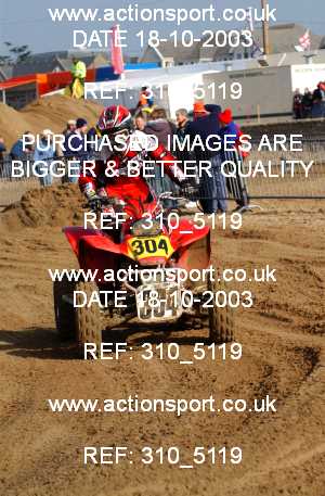 Photo: 310_5119 ActionSport Photography 18,19/10/2003 Weston Beach Race  _1_QuadsAndSidecars #304