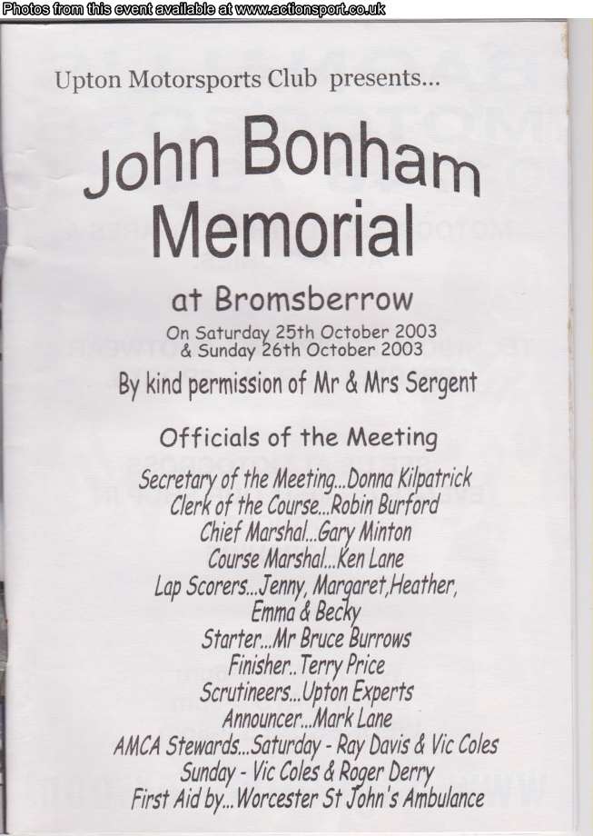 Event programme page