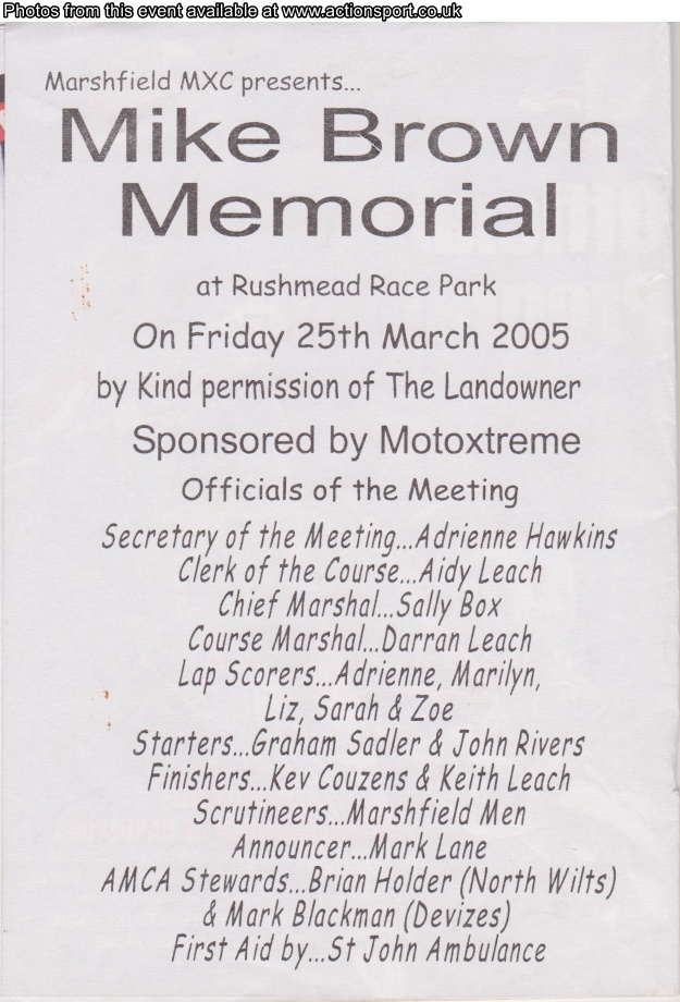 Event programme page