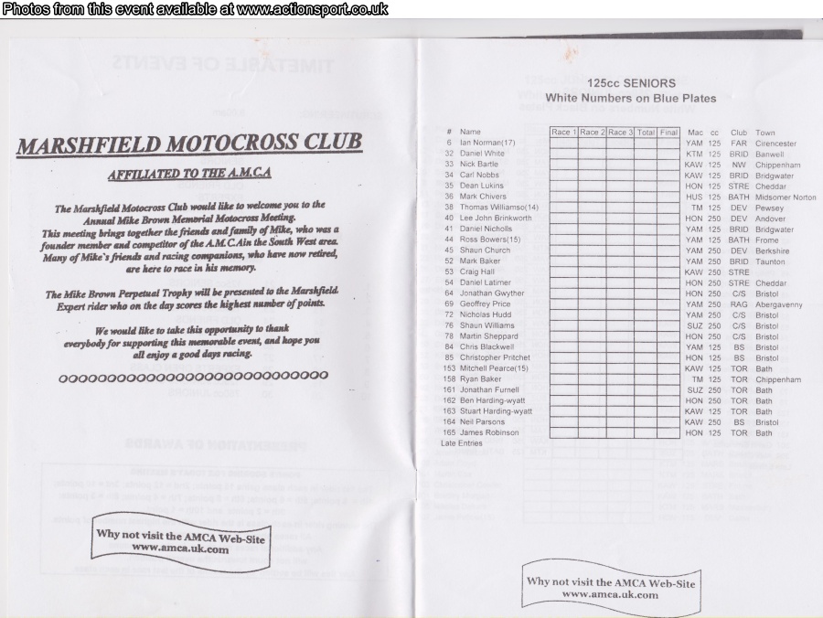 Event programme page