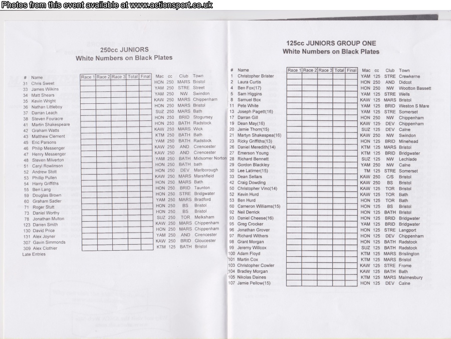 Event programme page