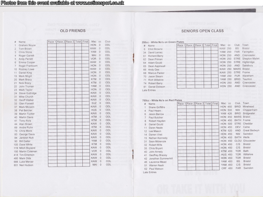Event programme page
