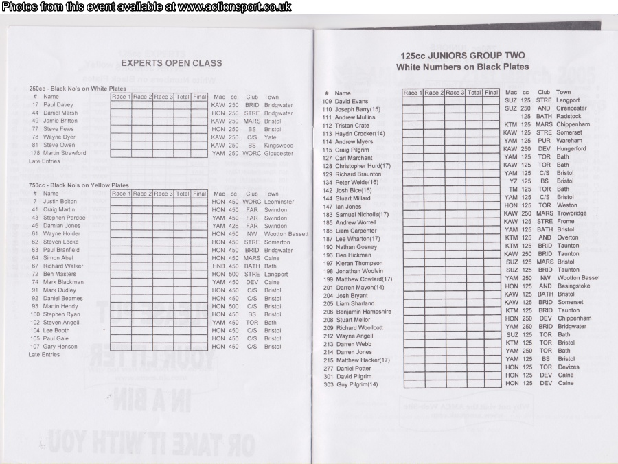 Event programme page