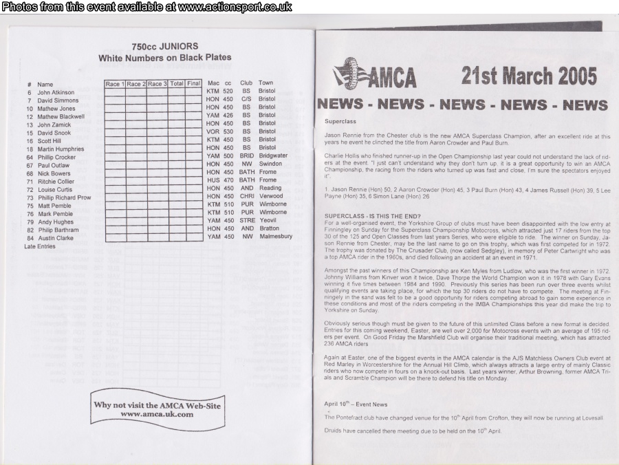 Event programme page