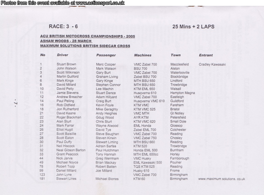 Event programme page